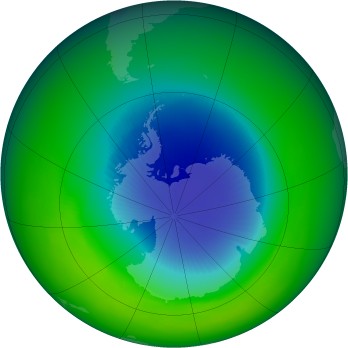 October 1984 monthly mean Antarctic ozone